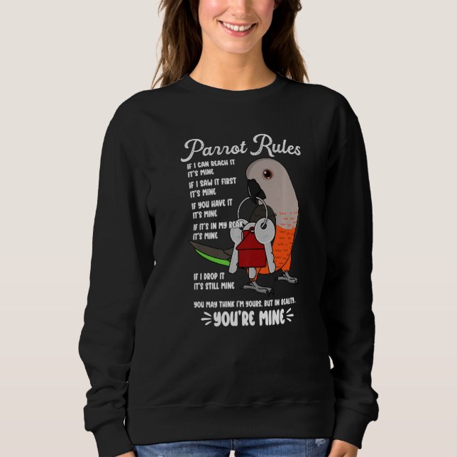 Sweatshirt Règles de la maison de perroquet C'est à moi Perru (Devant)
