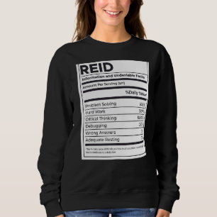 Sweatshirt Reid Information sur la nutrition Problème de réso
