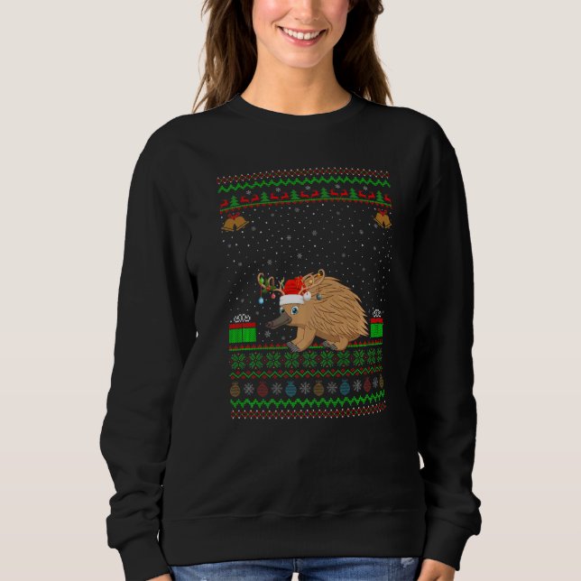 Sweatshirt Reindeer Santa Chapeau Correspondant Ugly Echidna  (Devant)