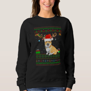 Sweatshirt Reindeer Santa Hat Corgi gallois moche Chris