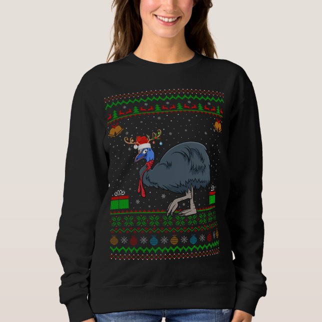 Sweatshirt Reindeer Santa Hat Correspondant Grosse Chrétienté (Devant)