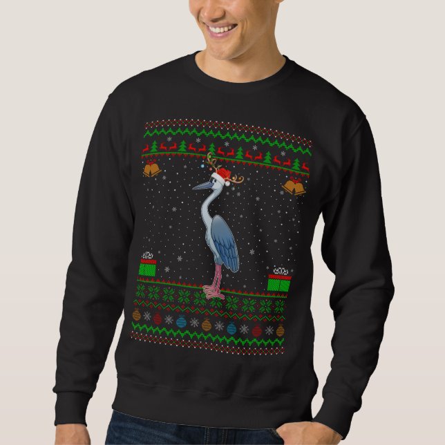 Sweatshirt Reindeer Santa Hat Correspondant Héron laide Oisea (Devant)