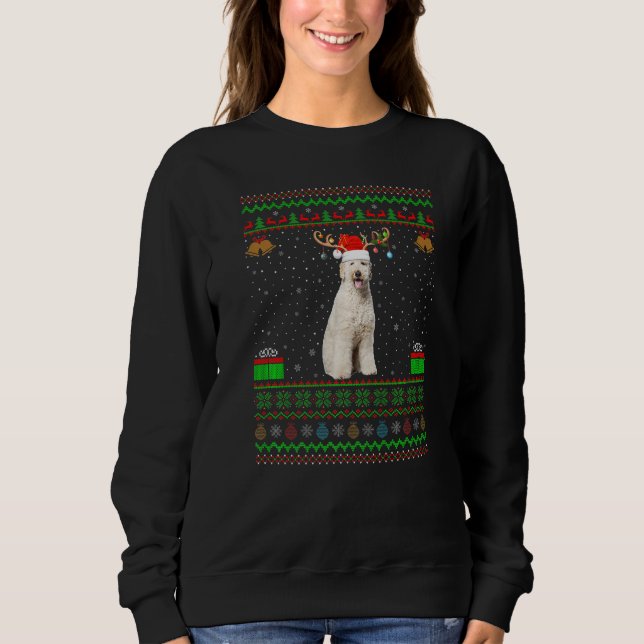 Sweatshirt Reindeer Santa Hat Correspondant Labradoodle moche (Devant)