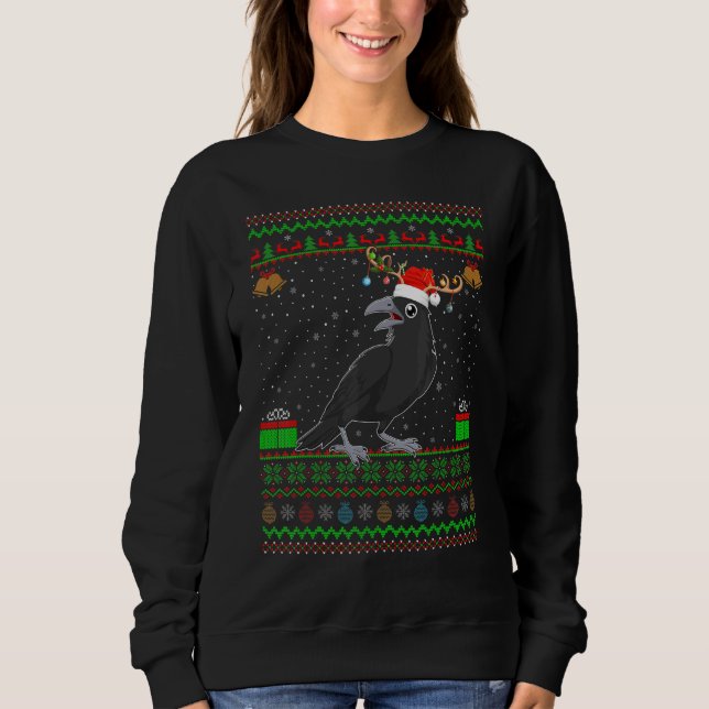 Sweatshirt Reindeer Santa Hat Correspondant Vilain Corbeau Co (Devant)