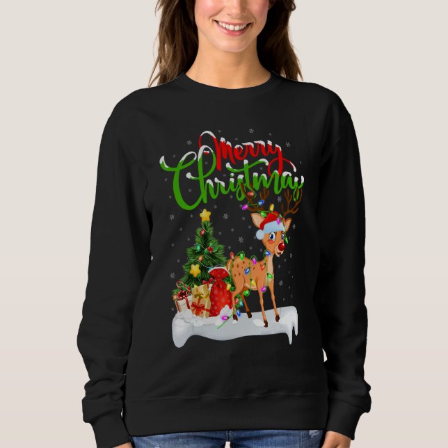 Sweatshirt Reindeer   Xmas Decorations Santa Reindeer Christm (Devant)