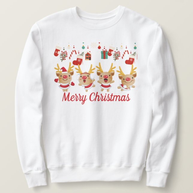 Sweatshirt Reinder de Noël (Design devant)