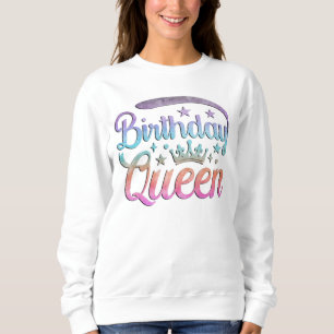 Sweatshirt Reine d'anniversaire Couronne Pastel Ombrée Aquare