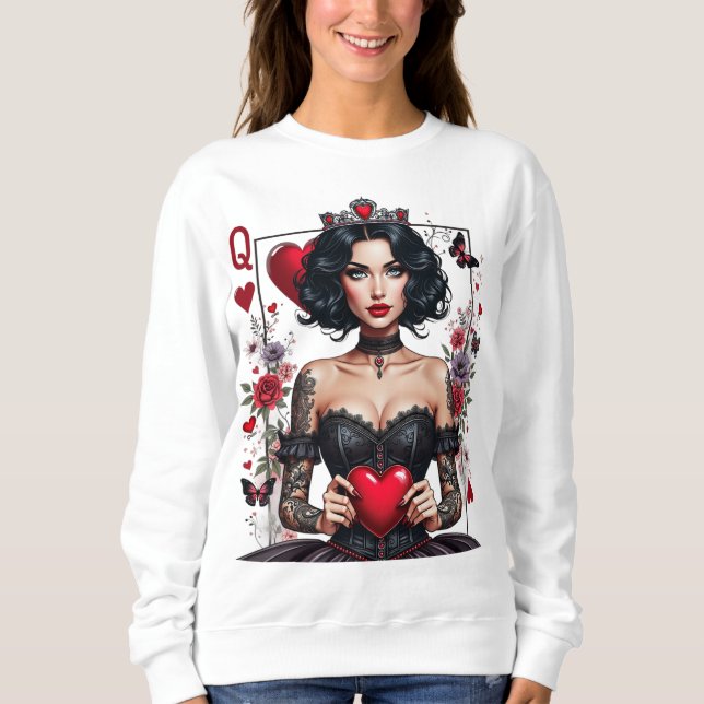Sweatshirt Reine des Coeurs, cadeau pour elle (Devant)
