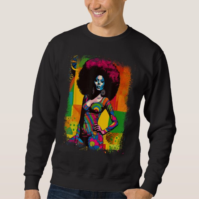 Sweatshirt Reine noire Afro Melanin Dripping Junet155 (Devant)