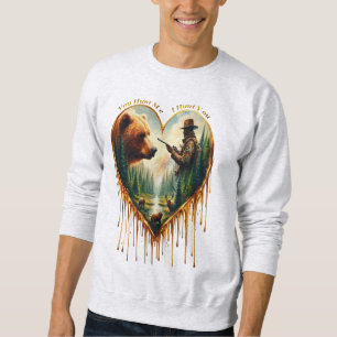 Sweatshirt Relation entre l'ours grizzli chasseur et le cerf