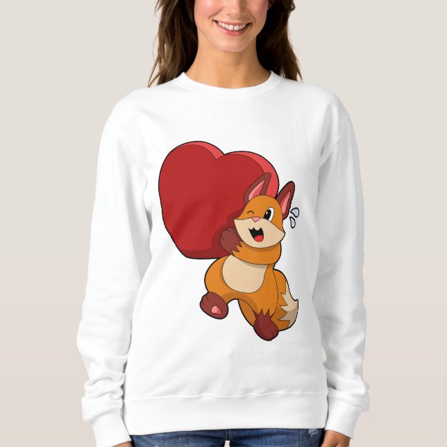Sweatshirt Renard à l'amour avec le coeur (Devant)