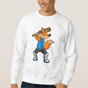 Sweatshirt Renard au cricket avec batte de cricket