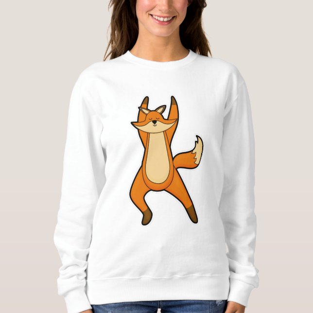Sweatshirt Renard au Yoga Exercice d'étirement (Devant)
