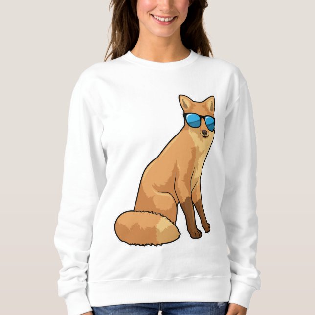 Sweatshirt Renard avec lunettes de soleil (Devant)