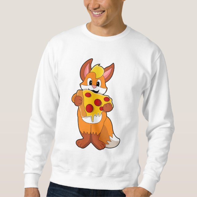 Sweatshirt Renard avec pizza (Devant)