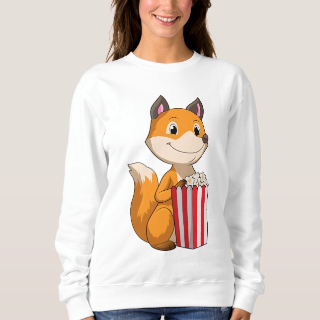 Sweatshirt Renard avec Popcorn (Devant)
