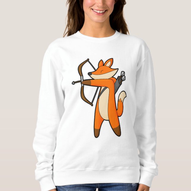 Sweatshirt Renard comme Archer avec flèche et Bow (Devant)