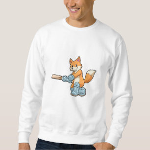 Sweatshirt Renard comme batteur avec chauve-souris de cricket