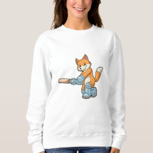 Sweatshirt Renard comme batteur avec chauve-souris de cricket