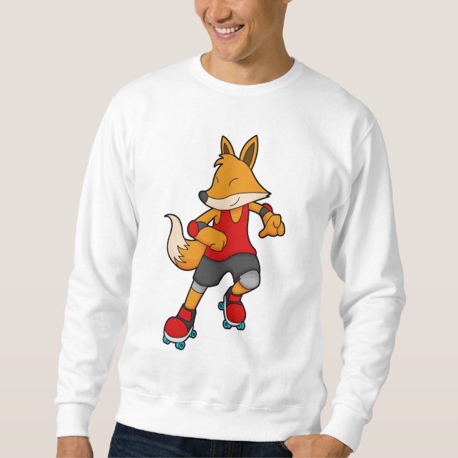 Sweatshirt Renard en patinage avec roulettes (Devant)