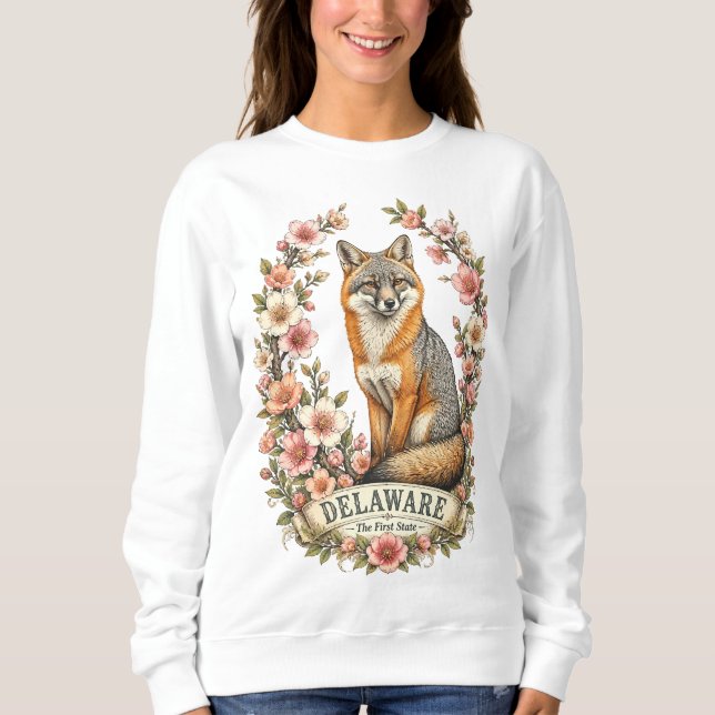 Sweatshirt Renard Fleur de Pêcher du Delaware (Devant)