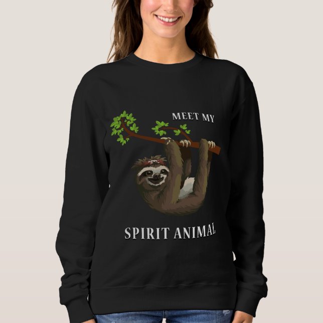 Sweatshirt Rencontrez Mon Esprit Animal La Mignonne Sloth (Devant)