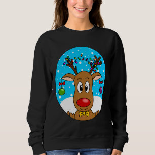 Sweatshirt Renne de Noël au nez rouge drôle