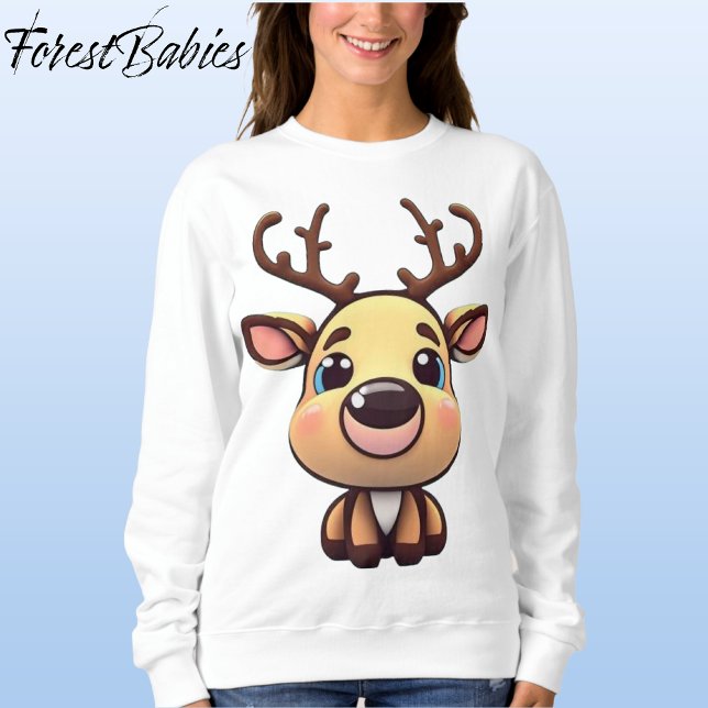Sweatshirt Rennes, Cerf De Bébé, Faune, Adulte De Doe, 🦌 Drô (Fun Baby Deer, Fawn, Doe Lover, Funny Reindeer, Antlers  🦌 🎄 Christmas Sweatshirt)