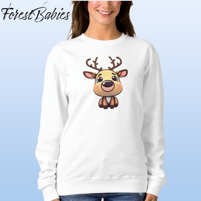 Sweatshirt Rennes, Cerf De Bébé, Faune, Adulte De Doe, 🦌 Drô (Fun Baby Deer, Fawn, Doe Lover, Funny Reindeer, Antlers  🦌 🎄 Christmas Sweatshirt)
