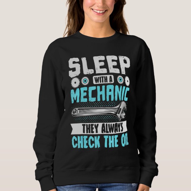 Sweatshirt Réparateur De Voiture Diesel Sommeil Avec Un Mécan (Devant)