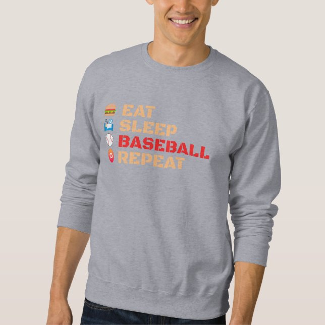 Sweatshirt Répéter le baseball du sommeil (Devant)