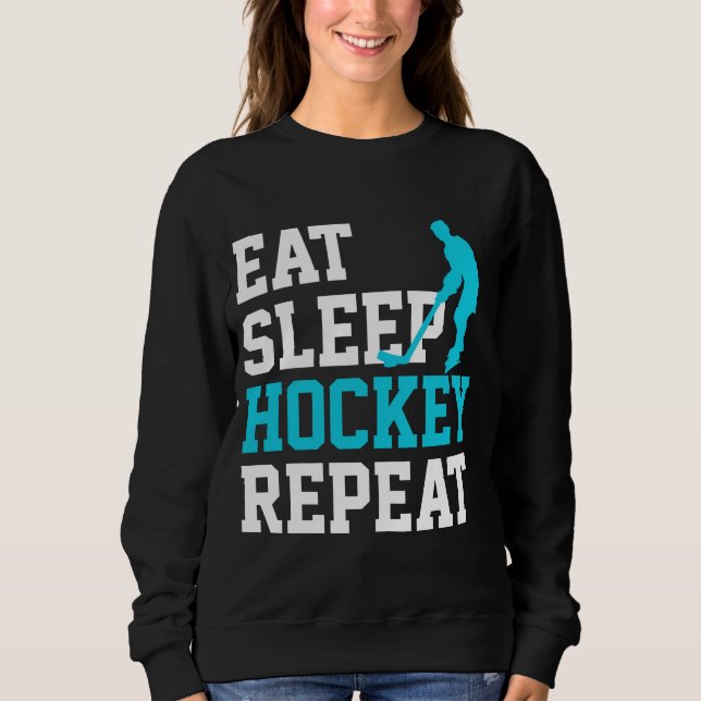 Sweatshirt Répéter le hockey du sommeil (Devant)