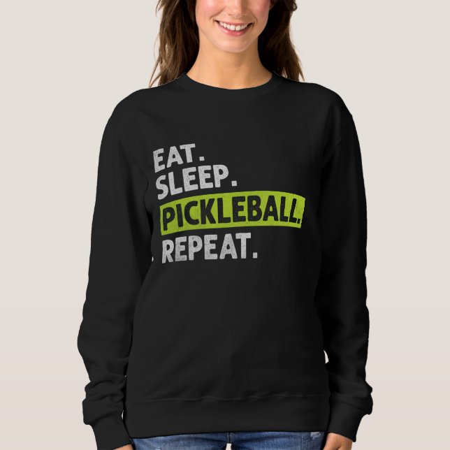 Sweatshirt Répéter le pickleball du sommeil - Graphisme en dé (Devant)