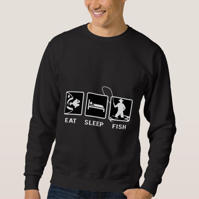 Sweatshirt Répéter le poisson de sommeil de manger 606 (Devant)