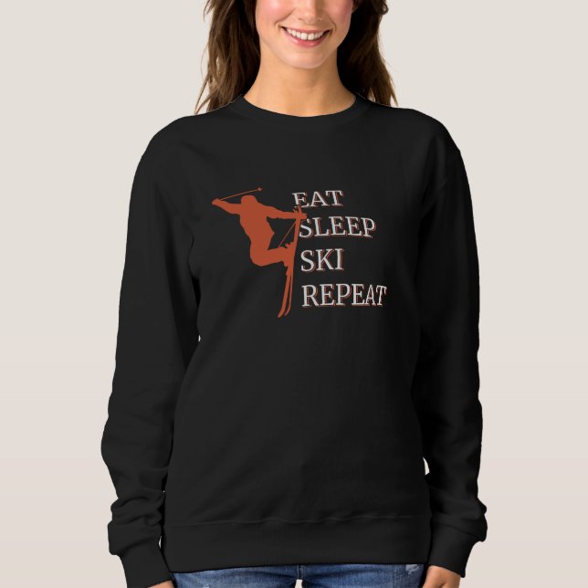 Sweatshirt Répéter le ski du sommeil (Devant)