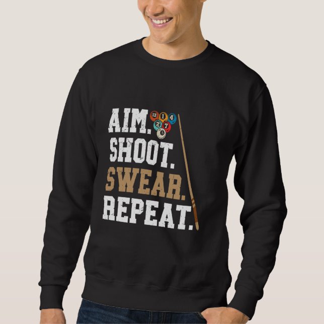 Sweatshirt Répétition du tir de but - Billard de piscine (Devant)