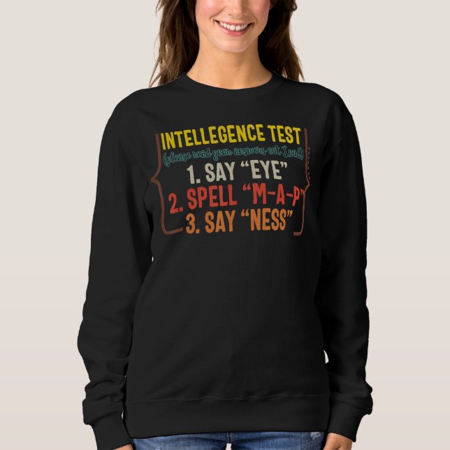 Sweatshirt Réponse du test de l'intelligence du père Fête des (Devant)
