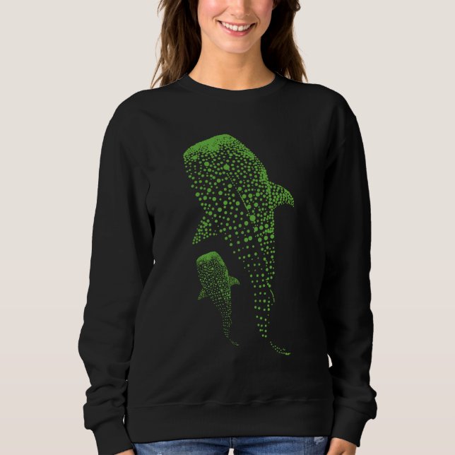 Sweatshirt Représentation artistique de requin baleine lumine (Devant)