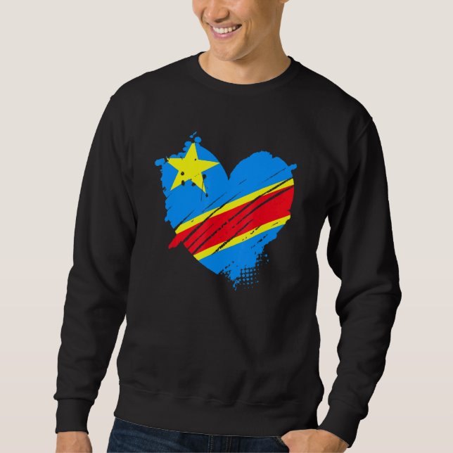 Sweatshirt République Démocratique Du Congo Drapeau Je L'Aime (Devant)