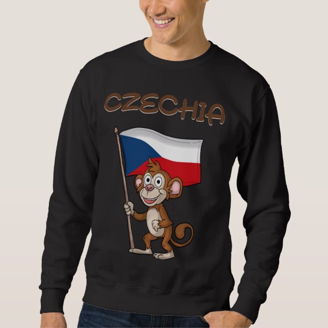 Sweatshirt République tchèque Fan République tchèque Monkey (Devant)