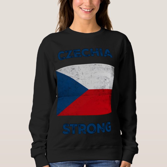 Sweatshirt République tchèque Strong, Drapeau de la Républiqu (Devant)