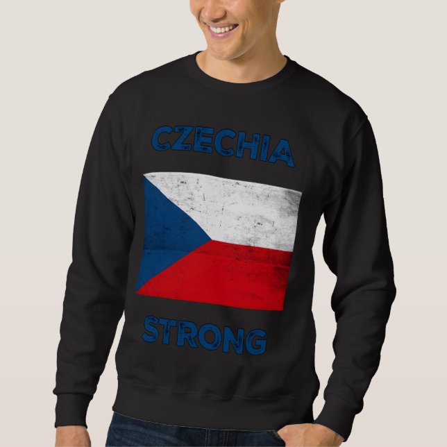 Sweatshirt République tchèque Strong, Drapeau de la Républiqu (Devant)