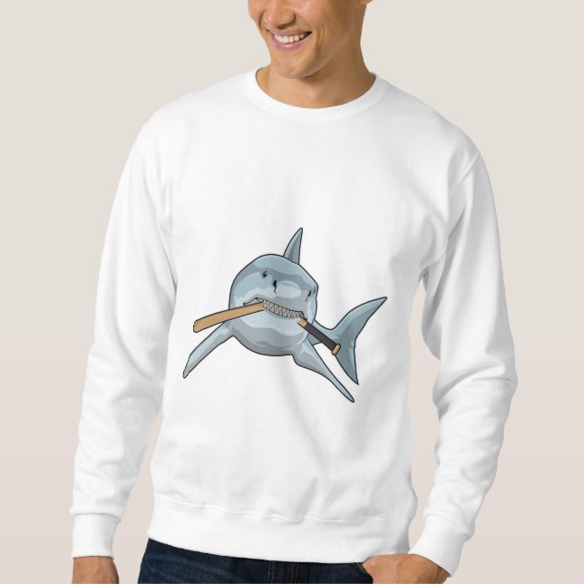 Sweatshirt Requin au baseball avec batte de baseball (Devant)