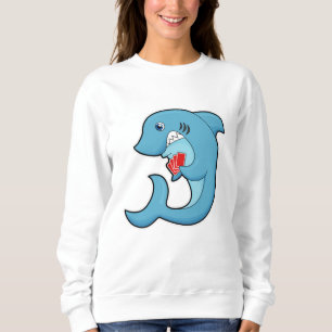 Sweatshirt Requin au Poker avec cartes de Poker