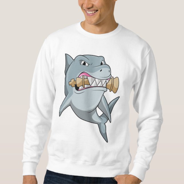 Sweatshirt Requin aux échecs avec le roi, pièce d'échecs (Devant)