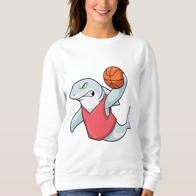 Sweatshirt Requin aux sports avec basket-ball (Devant)
