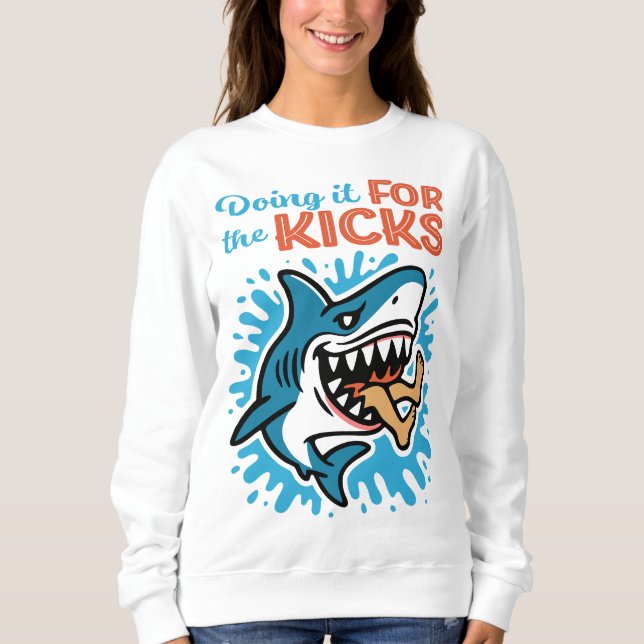 Sweatshirt Requin bleu cool pour les sensations fortes (Devant)