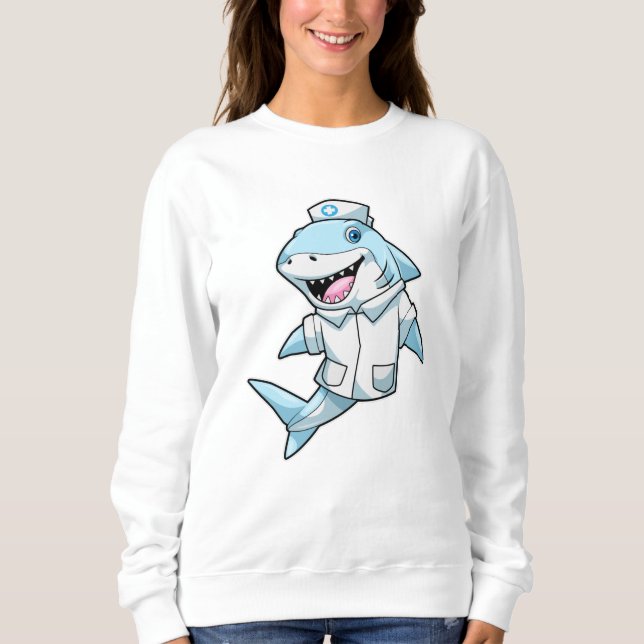 Sweatshirt Requin comme infirmière avec manteau (Devant)