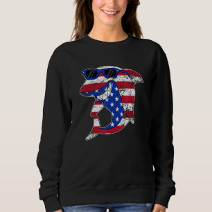 Sweatshirt Requin du 4 juillet Drapeau américain des États-Un