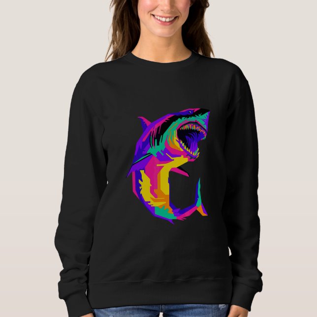 Sweatshirt Requin esthétique Pop  Dans la vie Requin cool ple (Devant)